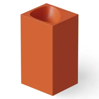 Dea Design Раковина напольная 49,5x45,5x88h см, Solid Surface, выпуск в пол, цвет: orange DD2024 495 7