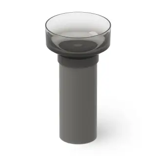 Dea Design Раковина напольная d48x90h см, Glasstech, выпуск в пол, цвет: smoky black DD2023 480 R4