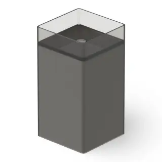 Dea Design Раковина напольная 40x40x85h см, Glasstech, выпуск в пол, цвет: smoky black DD2017 400 R4