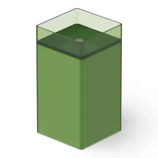 Dea Design Раковина напольная 40x40x85h см, Glasstech, выпуск в пол, цвет: emerald DD2017 400 R3