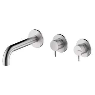 Bossini Nobu Смеситель для ванны встраив., 2 потреб., излив 19 см, цвет: mat brushed stainless steel INZ213.075