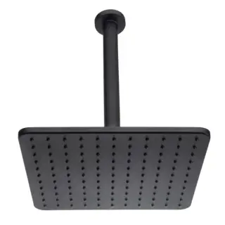 Bossini Cosmo Верхний душ 28 см, 1 вид струи, с потолочным кронштейном 30 см, цвет: mat black H30598G.073