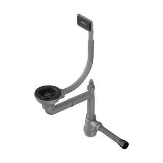 Omoikiri WK-1-UN GB Арматура для одночашевых кухонных моек, с прямоугольным переливом, цвет: графит 4956834