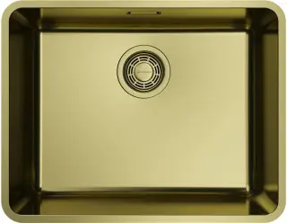 Omoikiri Кухонная мойка 53x41,5 см, из нержавеющей стали, с переливом, цвет: светлое золото 4997409