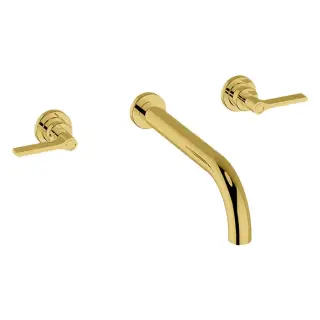 Cisal Grace Смеситель для раковины на 3 отв., встр., внеш. часть, излив 25 см, цвет: brushed gold GL0135112W