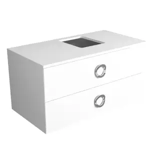 Simas Henges Тумба под раковину, подвесная 100х52х52h см, 2 ящика, цвет: bianco matt HEM02 bianco matt