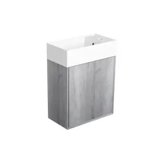 Simas Agile Тумба под раковину AG50, подвесная 50х52х27h см, 1 дверца, цвет: barrique/bianco matt AGM50 BIANCO MATT/ BARRIQUE