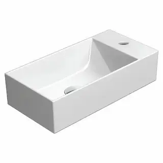 GSI Kube X Раковина накладная 50x25 см, без перелива, с отверстием под смес., цвет: белый глянцевый 9486111