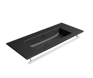 GSI Pura Раковина подвесная 102,6x46 см, с переливом, без отвер. под смес., цвет: черн. мат. ardesia 8886026