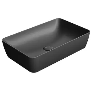 GSI Nubes Раковина чаша 60x38x14h см, без перелива и отверстия под смес., цвет: черн. мат. ardesia 903626