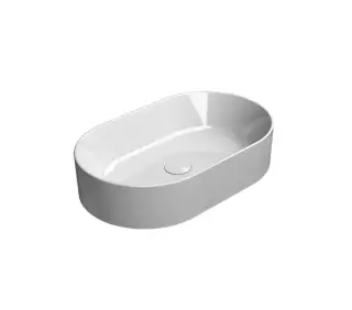 GSI Kube X Раковина чаша 60x37x13h см, без перелива, с д/к, цвет: белый глянцевый 9458PVC11