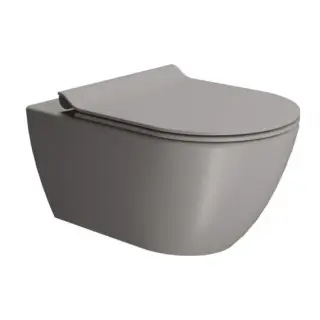 GSI Pura Унитаз подвесной 55x36 см безободковый, смыв swirlflush, с крепежом, цвет: tortora opaco 8815FR205