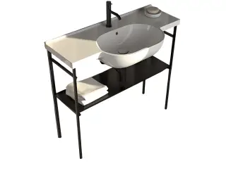 Globo Mode Консоль металл. напольная 100x31x85,5h см, для раковины ME100, цвет: черный матовый ME003SAR