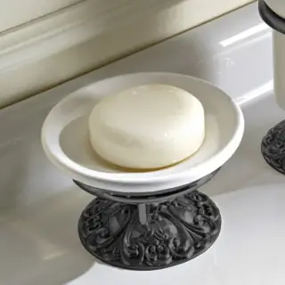 Sbordoni Flora Мыльница с керамической чашей, настольная, цвет: черный никель FL200NN