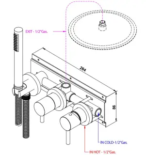 Bongio Time Gio Внутренняя часть для встроенного душевого смесителя 0969000DP