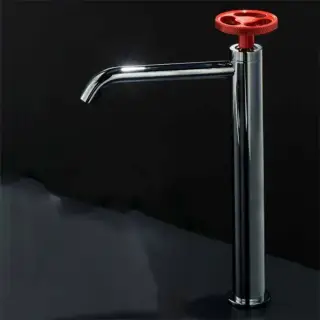 Maier Twist Смеситель для раковины, на 1 отв., высокий, цвет: хром/красный 47 102CRRO