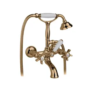 Nicolazzi Tradizionale Смеситель настенный для ванны, цвет: бронза/белый 1402BZ
