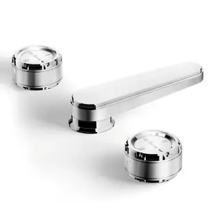 Stella Timeaster Смеситель для раковины, на 3 отверстия, цвет: хром, ручка белая TL 00021 CR00BI