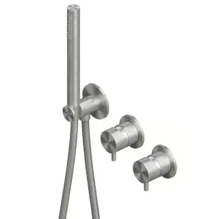 QuadroDesign Source Смеситель для ванны встраив, душ, шланг держатель, цвет: brushed stainless steel 1368.00AS