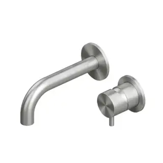 QuadroDesign Source Смеситель для раковины встр, внеш часть, излив 19, цвет: brushed stainless steel 1313.00AS