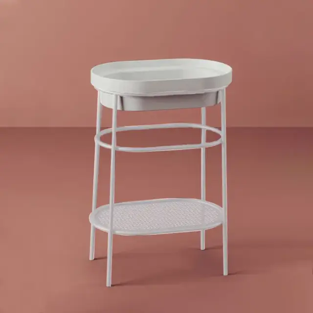 Artceram FUORI SCALA Металическая структура 36.5x58.6хh83см с раковиной без отв под смеситель, Fuori Scala ovale 58, напольная, цвет: белый матовый