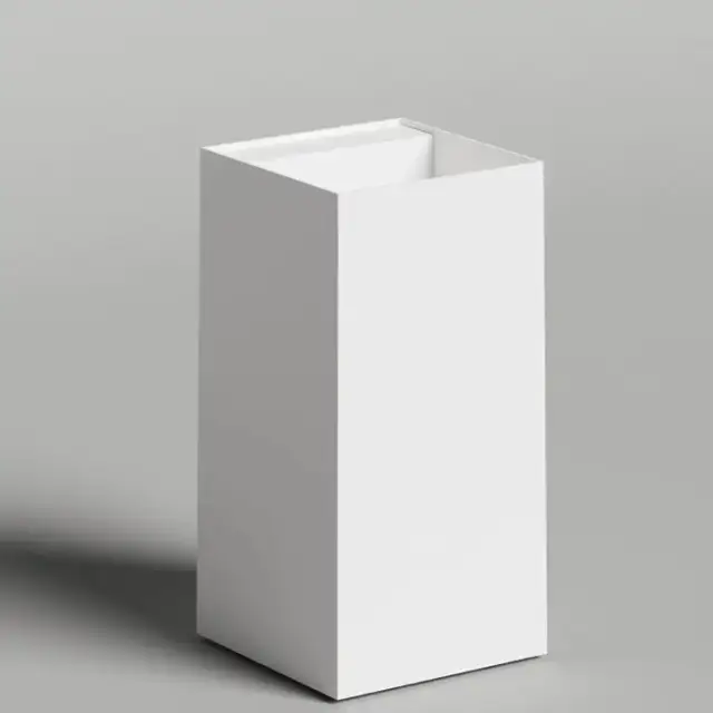 Salini Armonia Square Top Раковина напольная 45х45х90см, без отв. под смеситель, слив в стену, выпуск D 503, сифон, мат-л: S-Sence, цвет: белый глянцевый