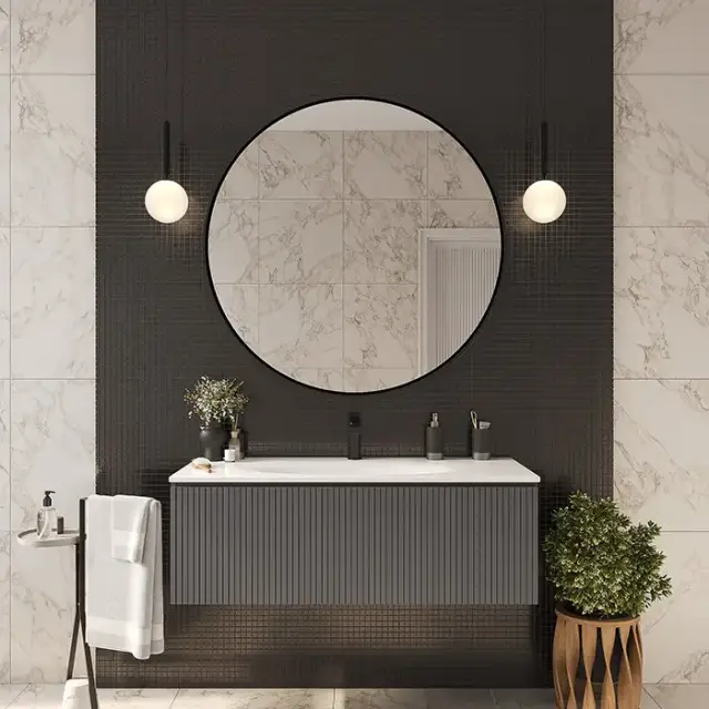 TW Shape комплект подвесной мебели 120х50см, с раковиной, с 1 выдвиж. ящиком с механизмом push-to-open, цвет: серый матовый RAL7016