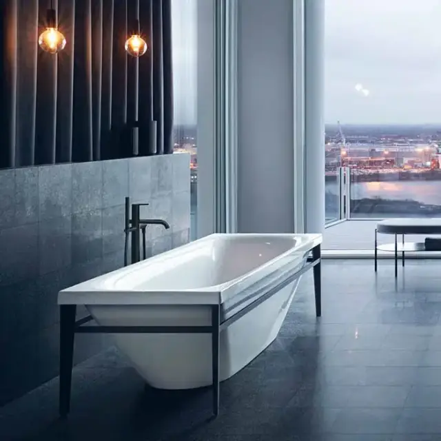 Duravit XViu Ванна отдельностоящая 180х80см, акриловая бесшовная панель, слив-перелив,, цвет: матовый черный