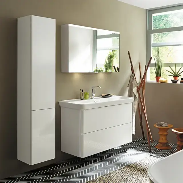 Burgbad Iveo Комплект мебели с раковиной 120см, подвесной, цвет: белый глянец