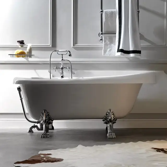 Kerasan Retro Ванна new отдельностоящая, 170х77см, глубина ванны 44,5см, цвет: белый, ножки хром