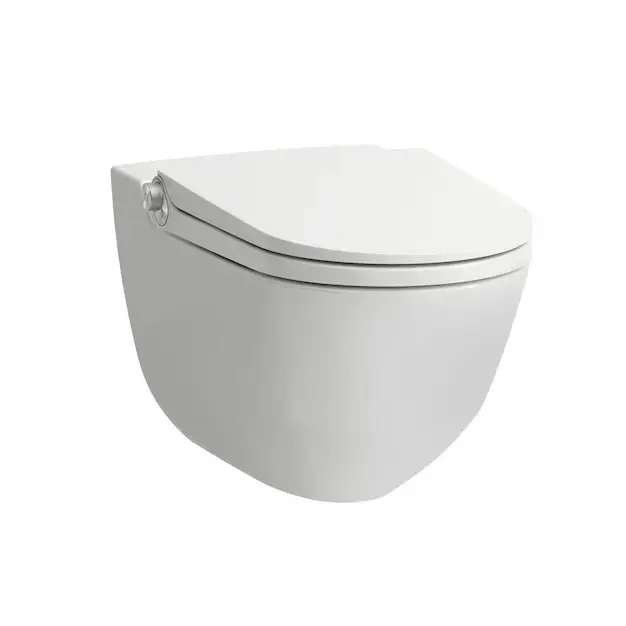 Laufen Cleanet Riva Унитаз-биде подвесной 60х39.5х40.5см, безободковый, пульт управления, с сиденьем, покрытие LCC, цвет: белый матовый