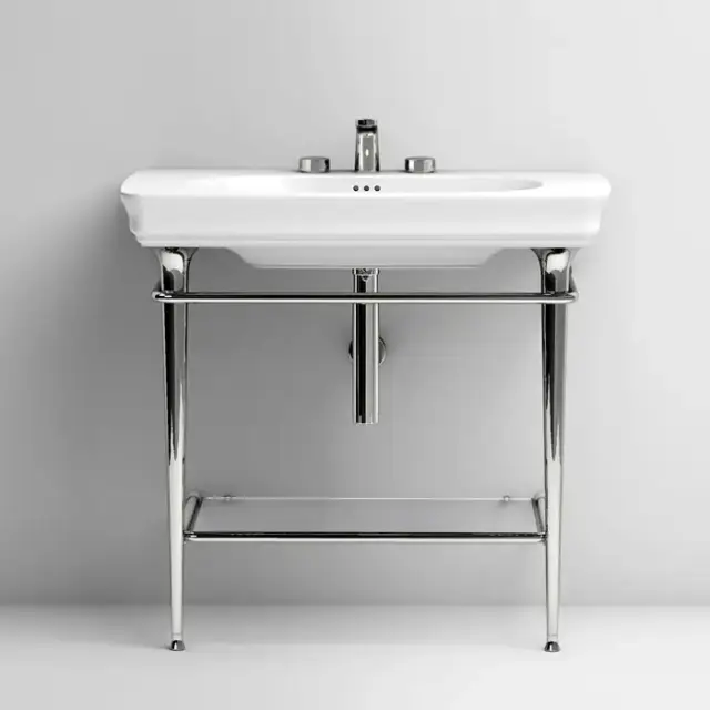 Artceram CIVITAS Структура металлическая 90х50см., напольная, Tonda,  с раковиной, полка стекло, цвет: хром