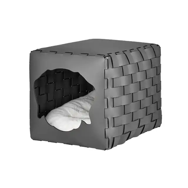 ADJ Домик для питомца Dog, 35x40xH35 см., цвет: серый/черный