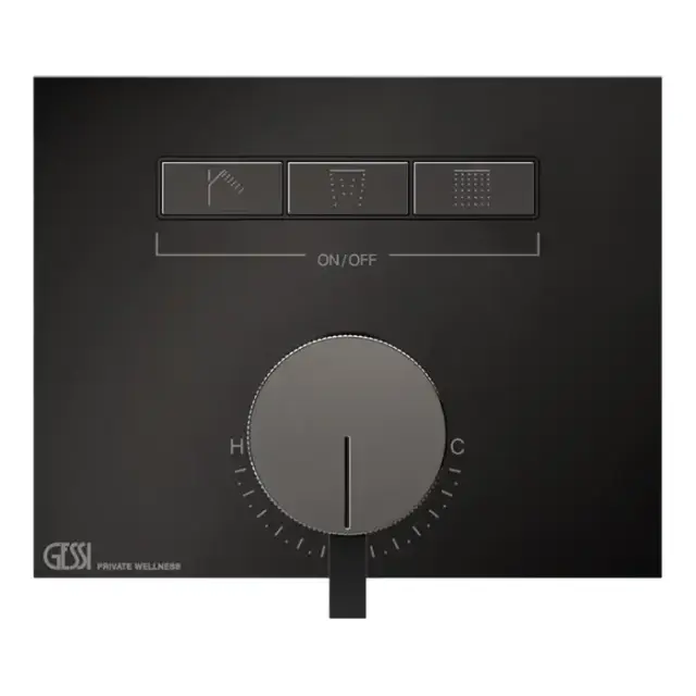 Gessi Hi-Fi Смеситель для душа, с включением до 3 источников одновременно, внешняя часть, цвет: Black Metal PVD