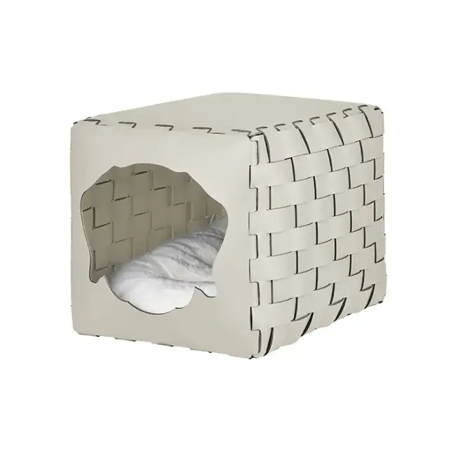 ADJ Домик для питомца Dog, 35x40xH35 см., цвет: белый/панна котта