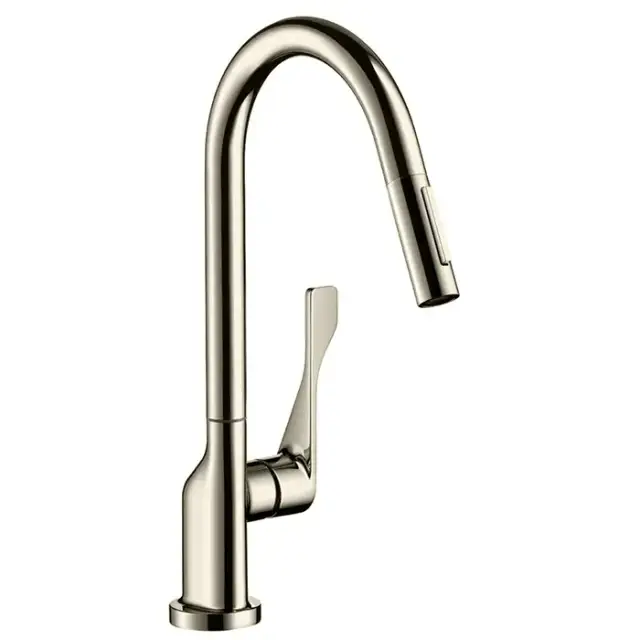 Axor Citterio Смеситель для кухни, однорычажный, на 1 отв, с выдвижным душем, излив: 220мм, цвет: под сталь