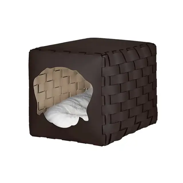 ADJ Домик для питомца Dog, 35x40xH35 см., цвет: шоколад/капучино