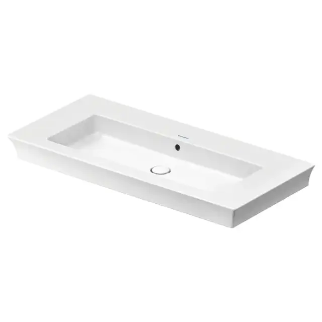 Duravit White Tulip Раковина накладная 105х49см, с переливом, без отв., WonderGliss, цвет: белый