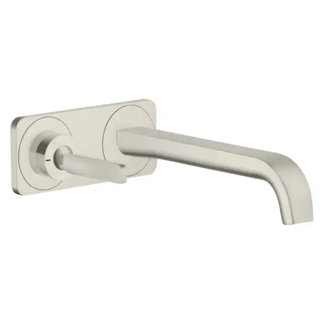 Axor Citterio E Смеситель для раковины, встраиваемый, излив: 22.1см., с панелью, цвет: сталь