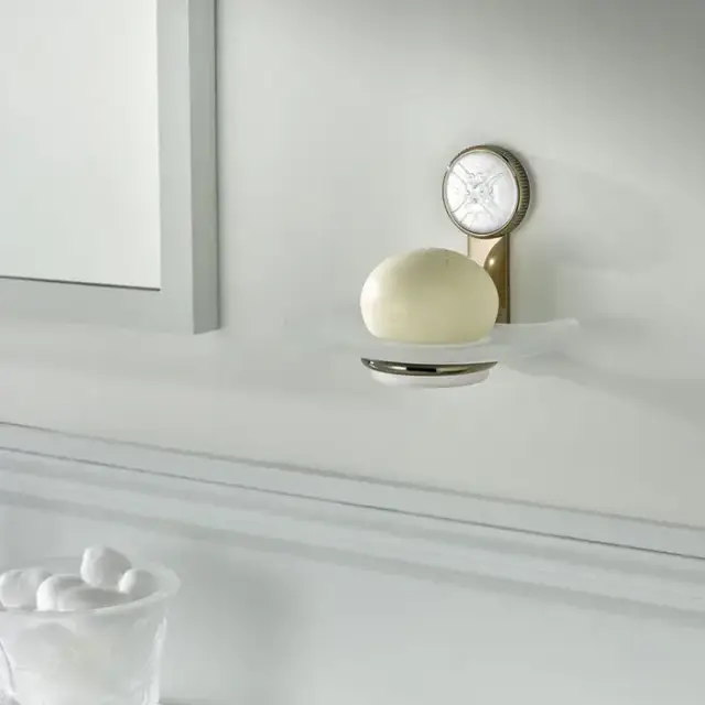 THG Hirondelles Мыльница подвесная, стеклянная, цвет: Umber color PVD