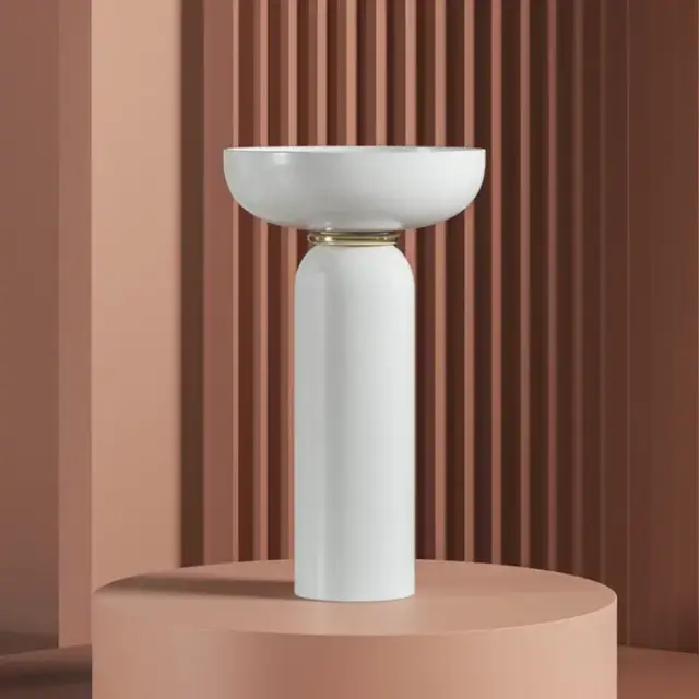 Artceram Jolie Раковина 50см., на пьедестале, пристенный монтаж,  цвет: белый матовый/золото