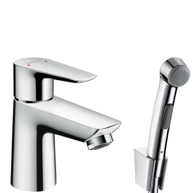 Hansgrohe Talis E, Смеситель для раковины с гигиеническим душем, с донным клапаном, Цвет: хром