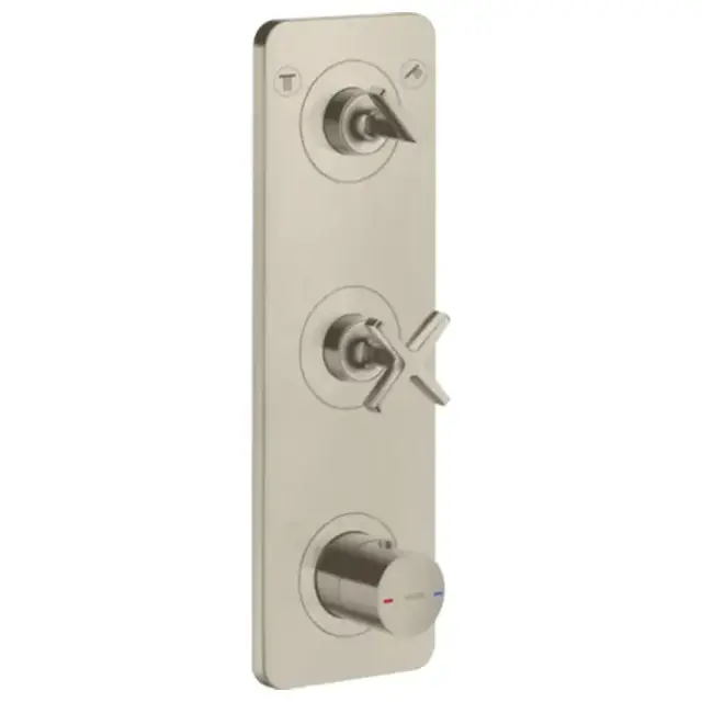 Axor Citterio E Смеситель для душа, встраиваемый, термостатический, на 2 выхода, (внешняя часть), цвет: Шлифованный никель