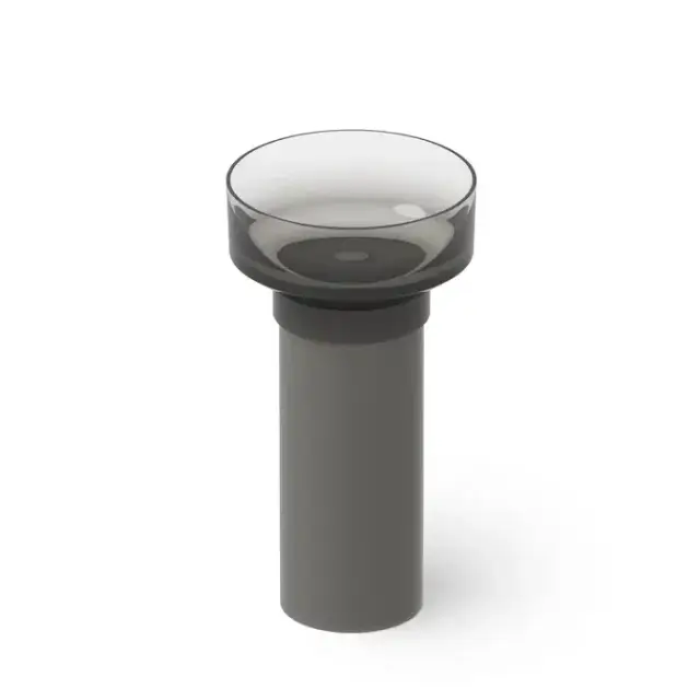 Dea Design Pedestal Basin Раковина 48х48х90см., напольная, без отв., Glasstech, прозрачная смола, цвет: Smoky Black R4