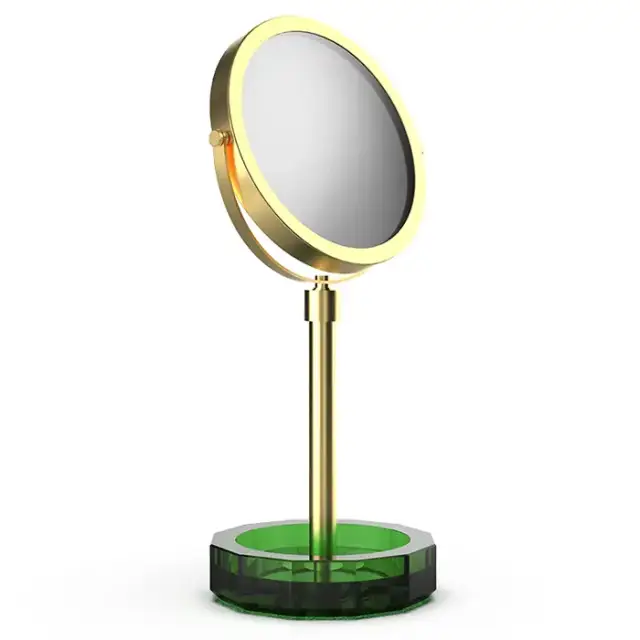 Decor Walther KR KSA Kristall Зеркало косметическое, настольное, цвет: английский зеленый/золото матовое