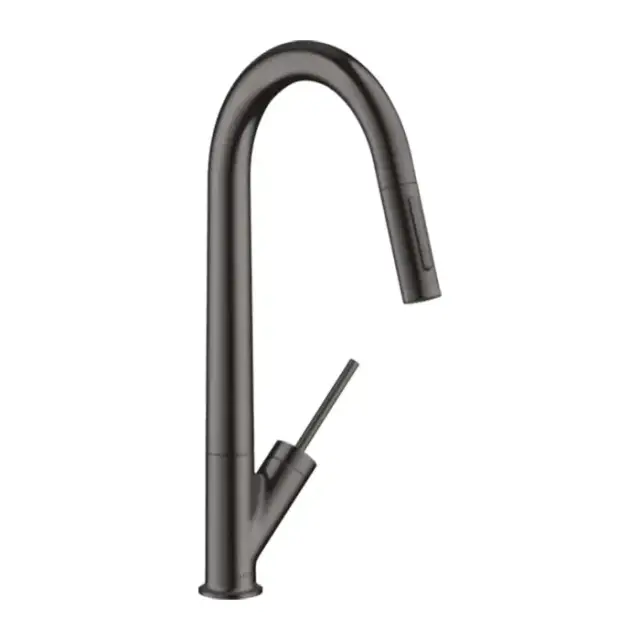 Axor Starck Смеситель для кухни, на 1 отв., с вытяжным изливом, цвет: шлифованный черный хром