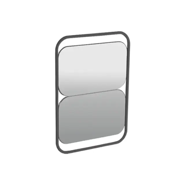 Simas Wave Зеркало настенное из 2 прямоугольных зеркал 30х70 см, цвет: черный матовый