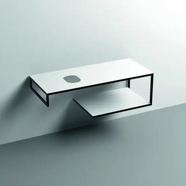 Kerasan Louise Металлическая структура для раковины 120см, подвесная, с полкой, с 1 отв., с полотенцедержателем, цвет: белый матовый