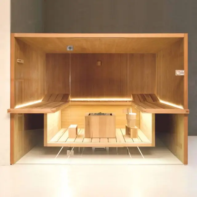 Effegibi Air 105 Corner Сауна 247x182x213см, угловая DX, цвет: осина натуральная