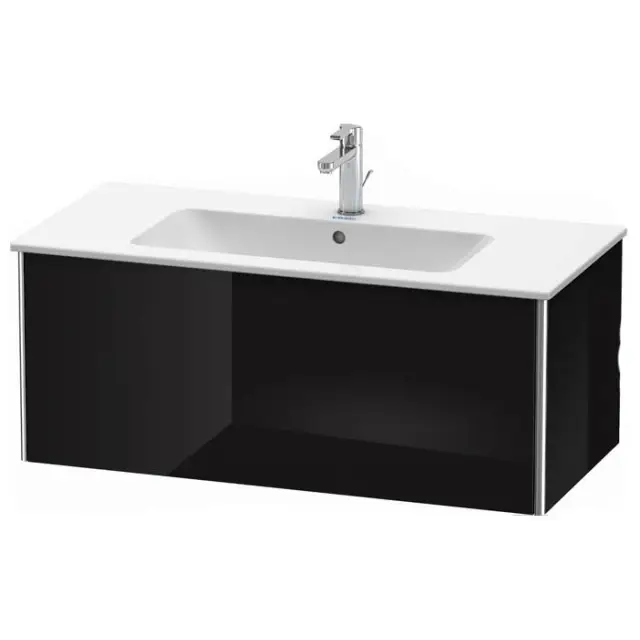 Duravit XSquare Тумба подвесная, 101х47.8х40см, с раковиной, с 1 выдв ящик, цвет: черный глянц